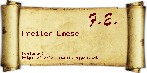 Freiler Emese névjegykártya